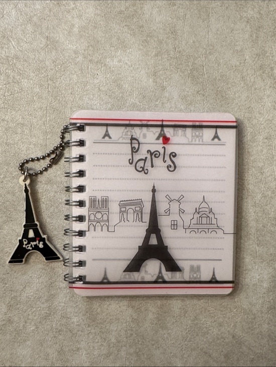 Other - Paris Spiral Notebook with Eiffel Tower Charm